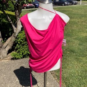 Ambiance deep pink one shoulder top size 3X new with tag
